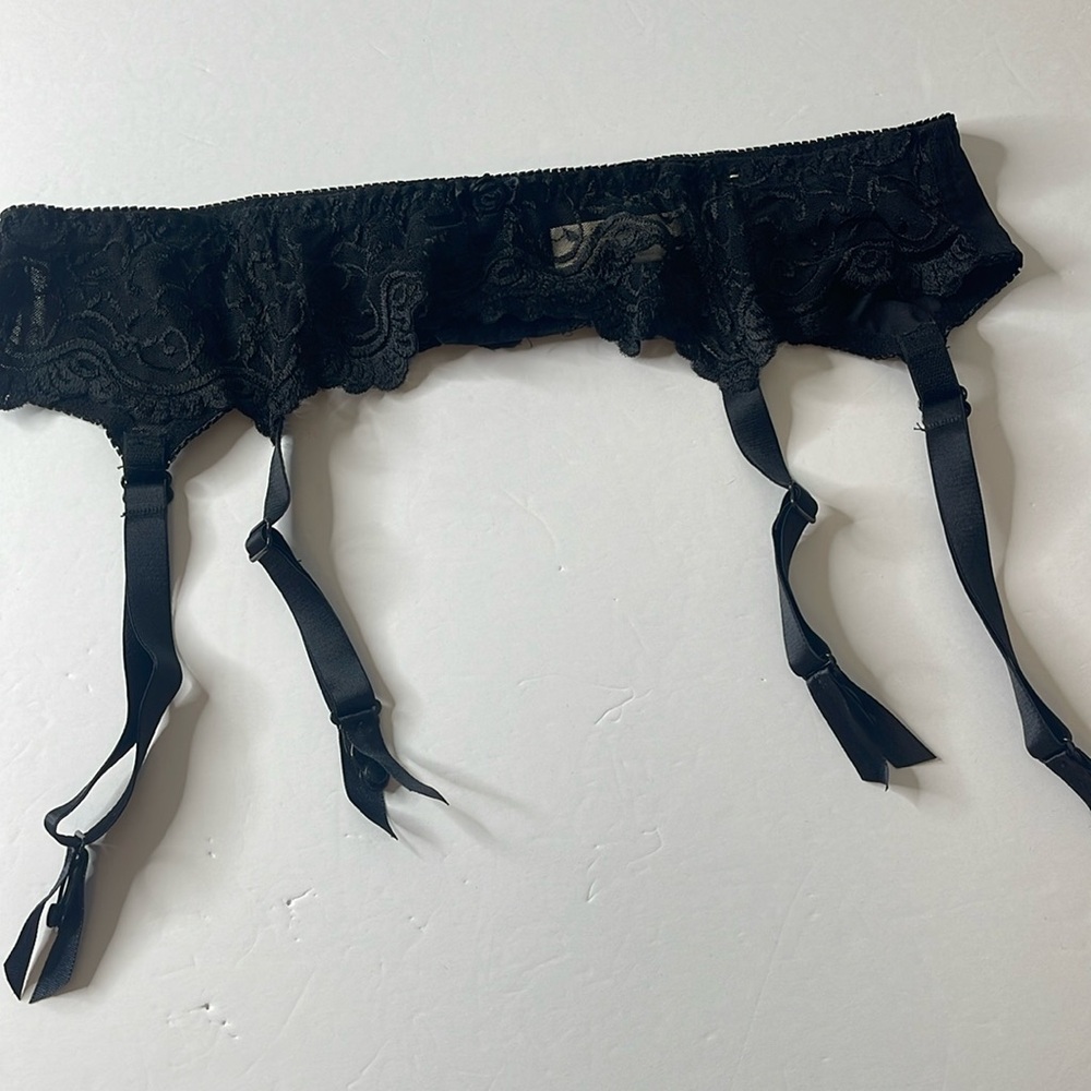 Lane Bryant Intimates Black Lace Garter Belt 14/16 XL